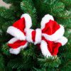 Kerstlint rood met wit velours - Afbeelding 2