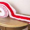 Kerstlint rood met wit velours - Afbeelding 3