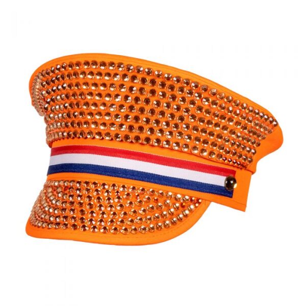 Oranje pet met glitters